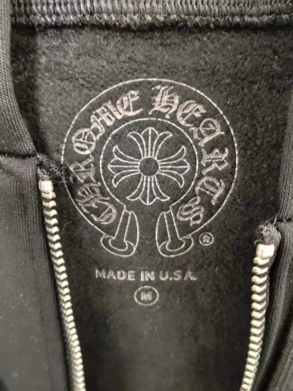 New Chrome Hearts Black Full Zip Hoodie Pink Cross Print Unisex
